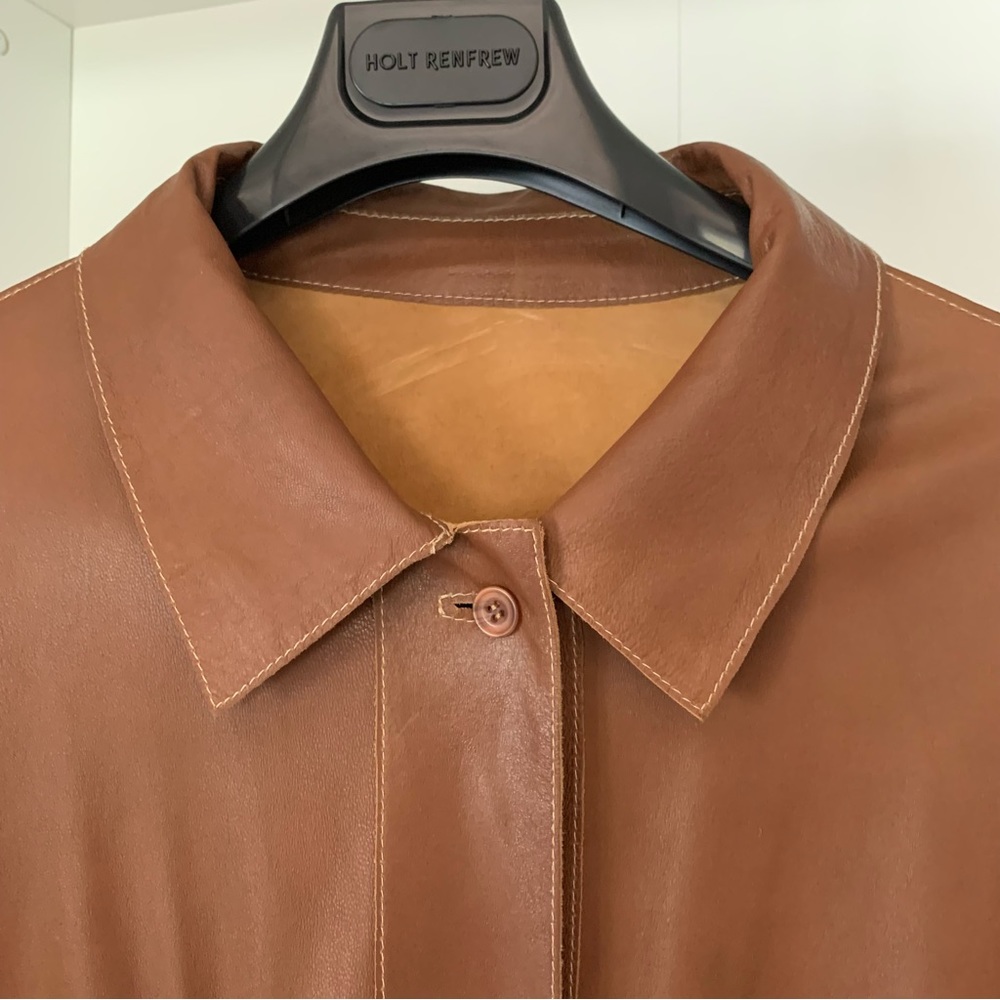 Lambskin leather reversible shirt